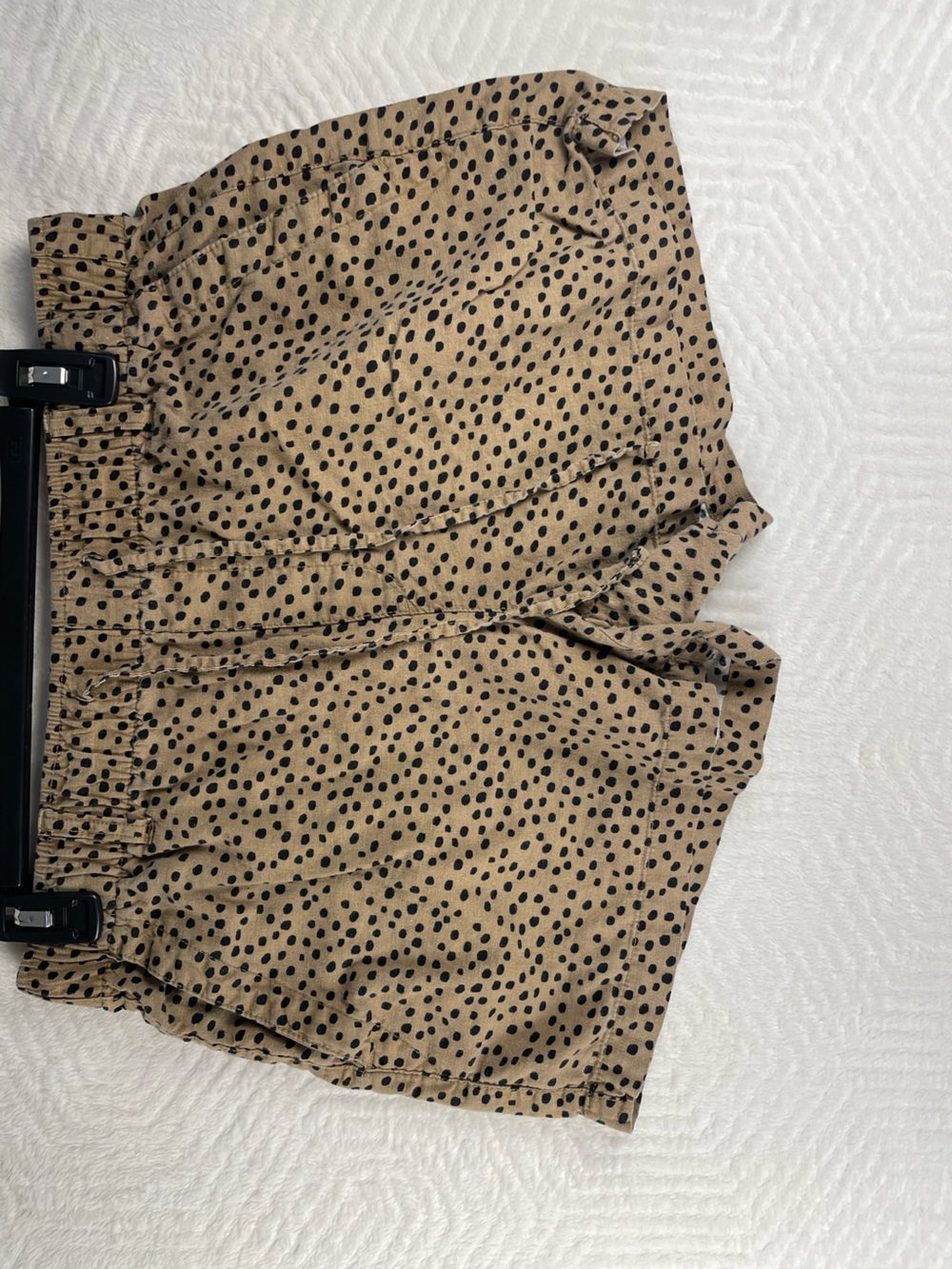 Old Navy Tan Shorts with Black Polka Dots
